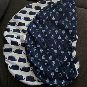 Never used Boppy cover. Nautical. Whales and anchors. Navy and white.